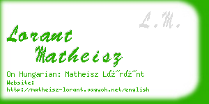 lorant matheisz business card